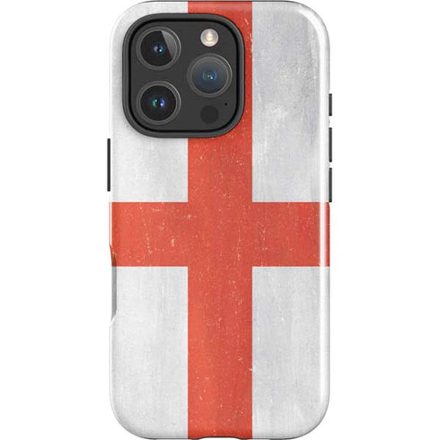 England Flag Distressed iPhone 16 Pro Max Impact Case