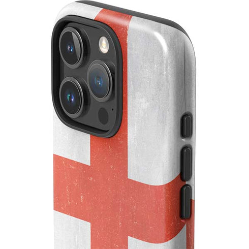 England Flag Distressed iPhone 16 Pro Max Impact Case