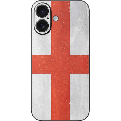 England Flag Distressed iPhone 16 Skin