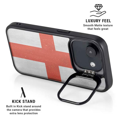 England Flag Distressed iPhone 16e Kickstand Case