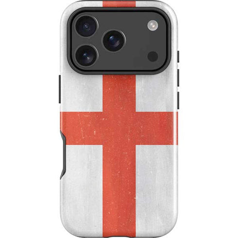 England Flag Distressed iPhone 18 Pro Impact Case
