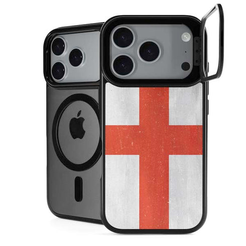 England Flag Distressed iPhone 18 Pro Kickstand Case