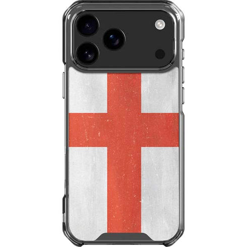 England Flag Distressed iPhone 18 Pro Max Clear Case