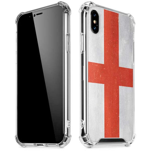 England Flag Distressed iPhone X/XS Clear Case