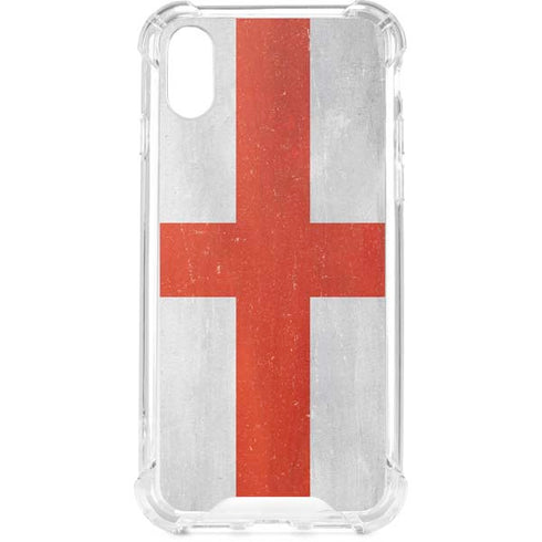 England Flag Distressed iPhone XS Clear Case