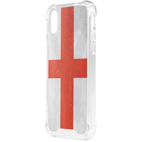 England Flag Distressed iPhone XS Clear Case