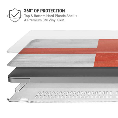 England Flag Distressed MacBook Pro 14in (2021-24) Case plus Skin