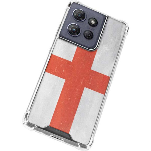 England Flag Distressed Moto G 5G (2025) Clear Case