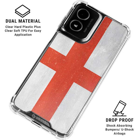 England Flag Distressed Moto G Power 5G (2024) Clear Case