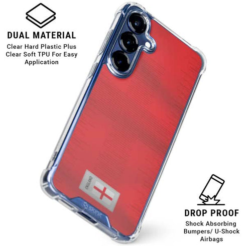 England Soccer Flag Galaxy S25 Clear Case