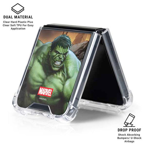 Marvel Enraged Hulk Galaxy Z Flip7 Clear Case