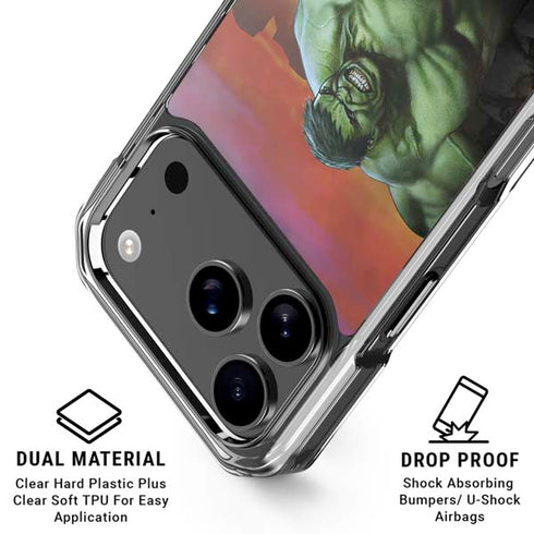 Marvel Enraged Hulk iPhone 18 Pro Clear Case