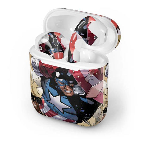 Marvel Captain America Epic Shield Break Apple AirPods 2 Skin