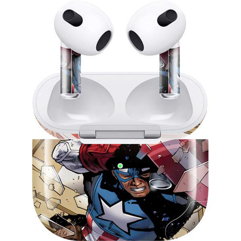 Marvel Captain America Epic Shield Break Apple AirPods (3rd Gen 2021) Skin