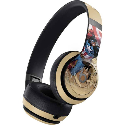 Marvel Captain America Epic Shield Break Beats Solo 4 Wireless Headphones Skin