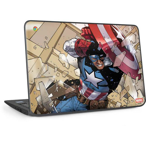 Marvel Captain America Epic Shield Break HP Chromebook Skin