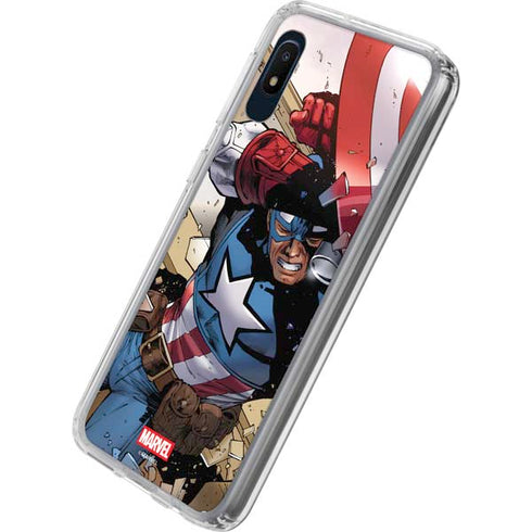Marvel Captain America Epic Shield Break Galaxy A10e Clear Case