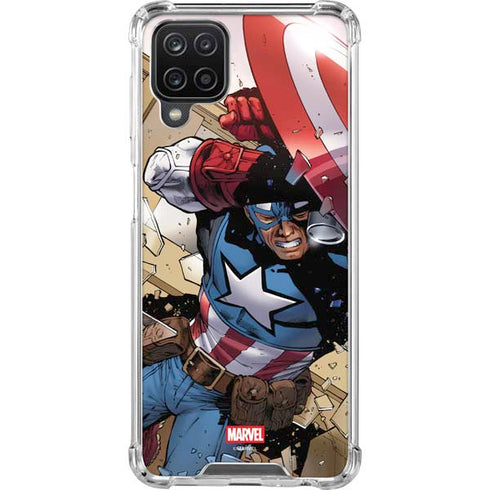 Marvel Captain America Epic Shield Break Galaxy A12 Clear Case