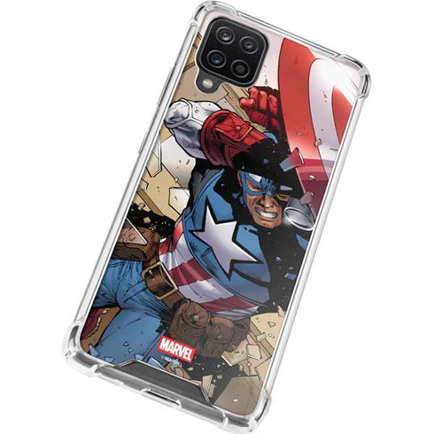 Marvel Captain America Epic Shield Break Galaxy A12 Clear Case