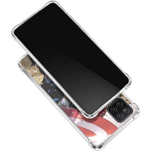 Marvel Captain America Epic Shield Break Galaxy A12 Clear Case