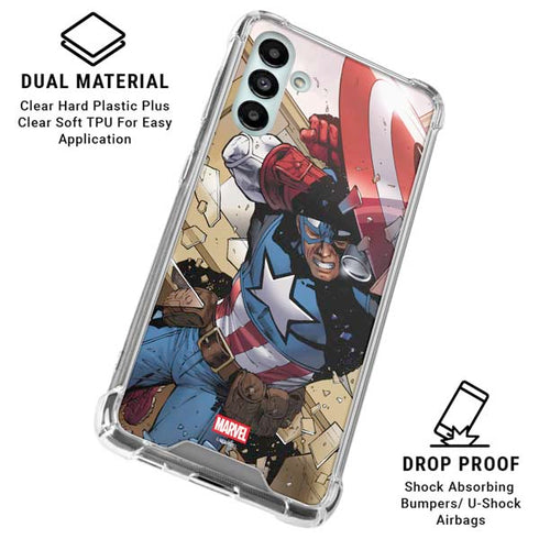 Marvel Captain America Epic Shield Break Galaxy A13 5G Clear Case