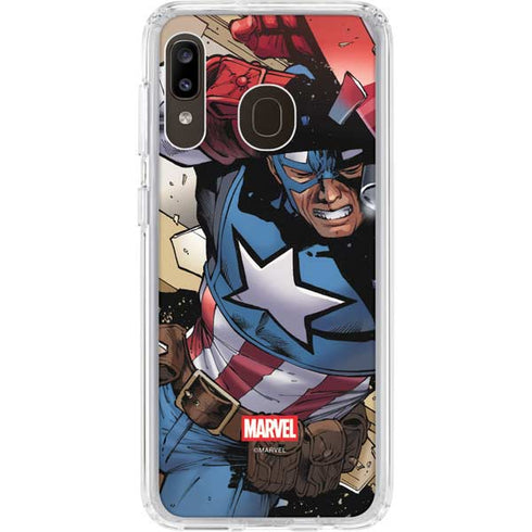 Marvel Captain America Epic Shield Break Galaxy A20 Clear Case