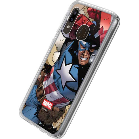 Marvel Captain America Epic Shield Break Galaxy A20 Clear Case