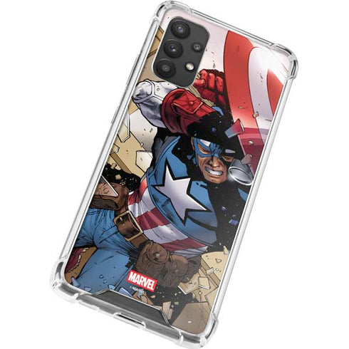 Marvel Captain America Epic Shield Break Galaxy A32 5G Clear Case