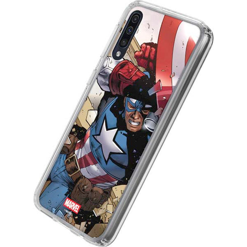 Marvel Captain America Epic Shield Break Galaxy A50 Clear Case