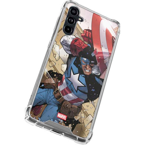 Marvel Captain America Epic Shield Break Galaxy A54 5G Clear Case