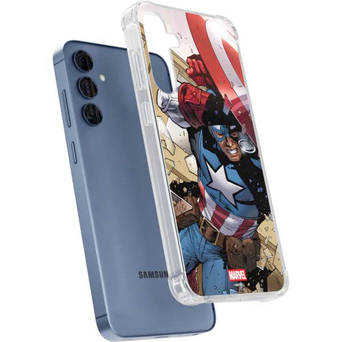 Marvel Captain America Epic Shield Break Galaxy A55 5G Clear Case
