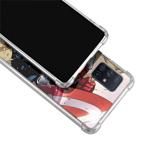Marvel Captain America Epic Shield Break Galaxy A71 5G Clear Case