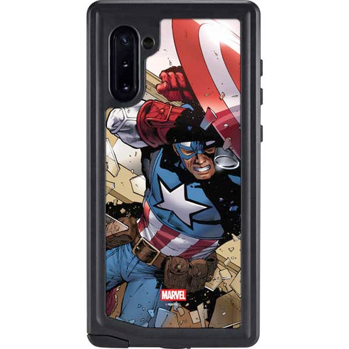 Marvel Captain America Epic Shield Break Galaxy Note 10 Waterproof Case