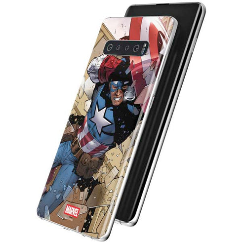 Marvel Captain America Epic Shield Break Galaxy S10 Plus Skin