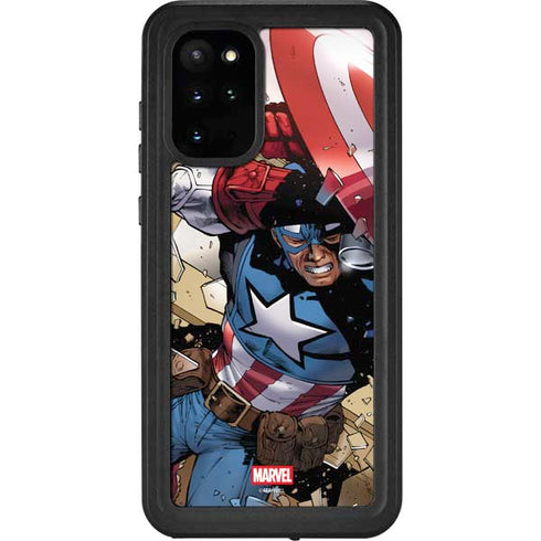 Marvel Captain America Epic Shield Break Galaxy S20 Plus Waterproof Case