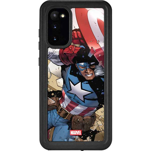 Marvel Captain America Epic Shield Break Galaxy S20 Waterproof Case