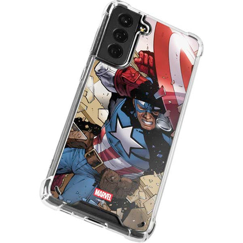 Marvel Captain America Epic Shield Break Galaxy S21 5G Clear Case