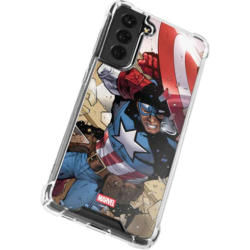 Marvel Captain America Epic Shield Break Galaxy S21 FE Clear Case