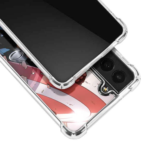 Marvel Captain America Epic Shield Break Galaxy S21 FE Clear Case