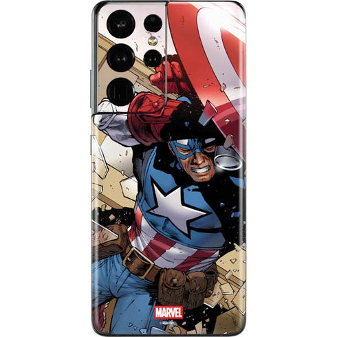Marvel Captain America Epic Shield Break Galaxy S21 Ultra 5G Skin
