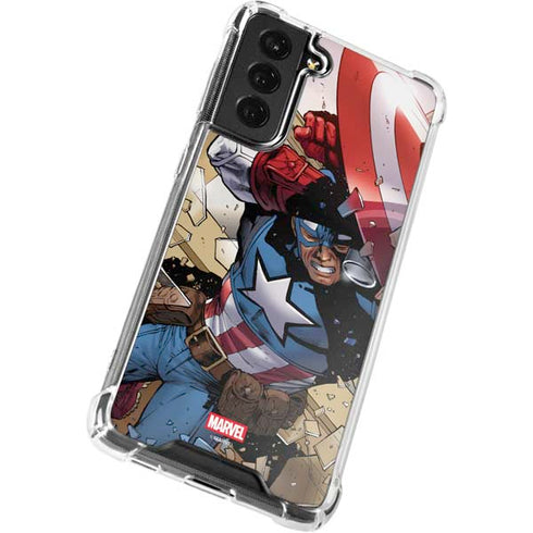 Marvel Captain America Epic Shield Break Galaxy S22 Plus Clear Case