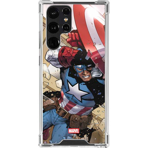 Marvel Captain America Epic Shield Break Galaxy S22 Ultra Clear Case