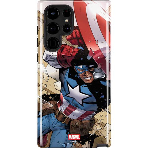 Marvel Captain America Epic Shield Break Galaxy S22 Ultra Pro Case