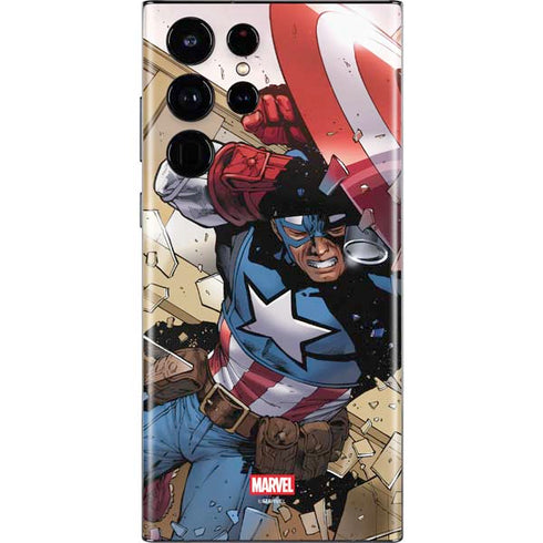 Marvel Captain America Epic Shield Break Galaxy S22 Ultra Skin