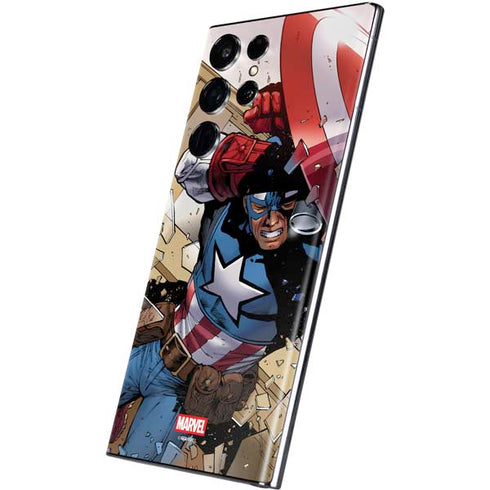 Marvel Captain America Epic Shield Break Galaxy S22 Ultra Skin