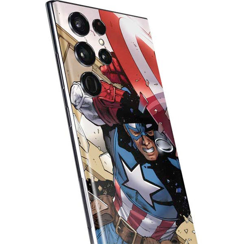 Marvel Captain America Epic Shield Break Galaxy S22 Ultra Skin
