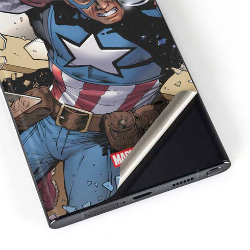Marvel Captain America Epic Shield Break Galaxy S22 Ultra Skin