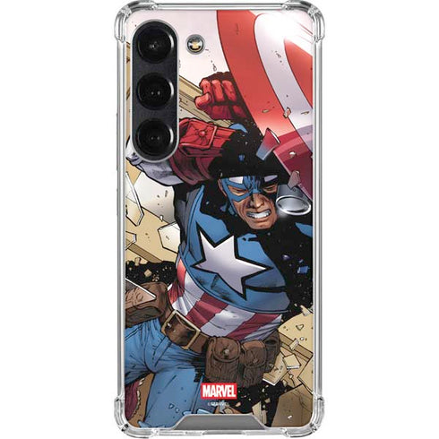 Marvel Captain America Epic Shield Break Galaxy S23 Clear Case