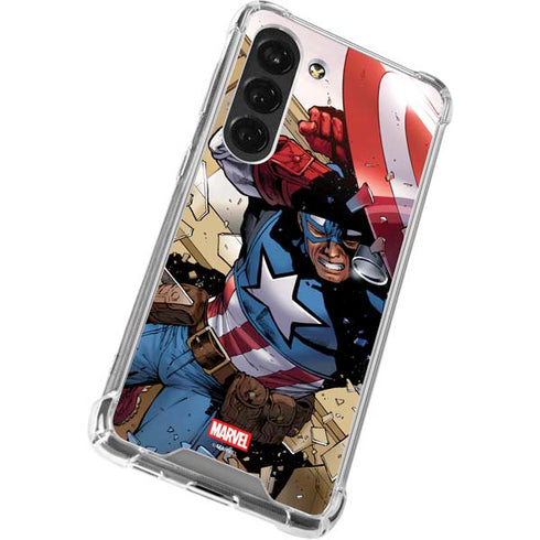 Marvel Captain America Epic Shield Break Galaxy S23 Clear Case