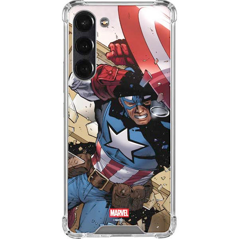 Marvel Captain America Epic Shield Break Galaxy S23 FE Clear Case